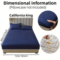 1pc Layered Solid Color Waterproof Mattress Protector (Without Pillowcase And Pillow Insert) Soft And Comfortable Mattress Cover Bedroom Guest Room Bedding Waterproof Mattress Protector Room Bedspread Non-slip All-inclusive P