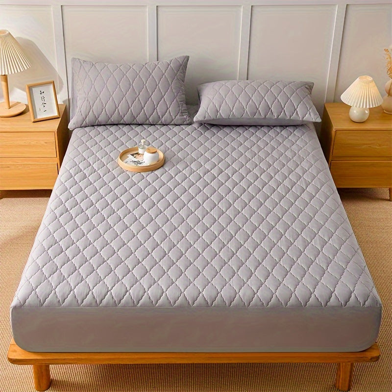 Luxury Soft Comfort Waterproof Mattress Protector - Fitted Quilted Pad with Hypoallergenic Polyurethane Filling, 100% Polyester Cover, Machine Washable, Breathable, Allergy Protection for Bedroom and Hotel - Single, Double Si