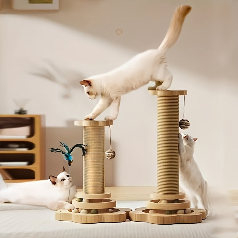 High-Quality Cat Spinning Toy with a Sisal Scratching Post