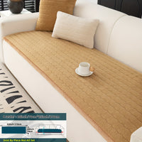 1pc Contemporary Thick Suede Sofa Pad, Machine Washable, Pet Friendly, Polyester 100%, Short Plush, Quilted Design, No Printing, Compatible with Armchair, Loveseat, 3-Seater, 4-Seater, Sectional Sofas, 250-300 g/㎡ - Ideal f