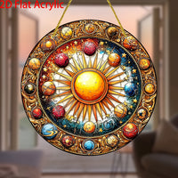 Cosmic Sun Catcher, 2D Flat Acrylic Planet Pendant