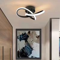 Modern LED Ceiling Light, Adjustable Color Temperature, Metal, for Living Room, Kitchen, Bedroom, Balcony, Indoor Use, Hardwired, 85V-265V, White/Black