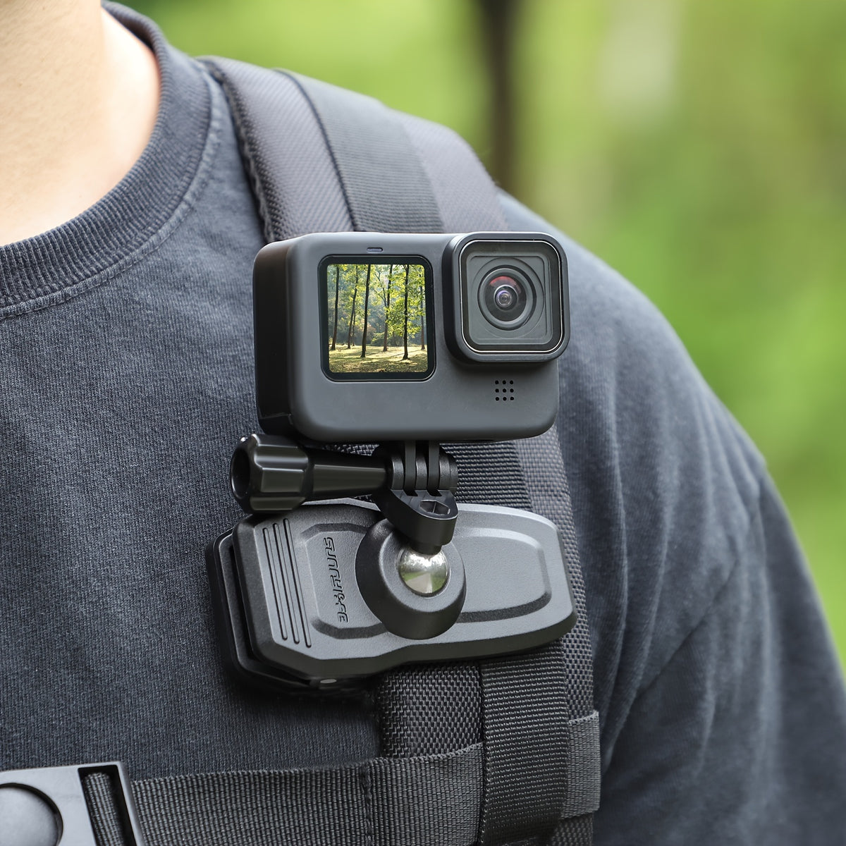 Swivel Backpack Clip Magnetic Action Camera Mount - 360 Degree Rotation