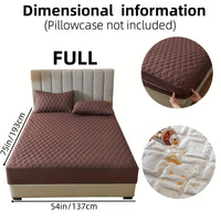 1pc Layered Solid Color Waterproof Mattress Protector (Without Pillowcase And Pillow Insert) Soft And Comfortable Mattress Cover Bedroom Guest Room Bedding Waterproof Mattress Protector Room Bedspread Non-slip All-inclusive P