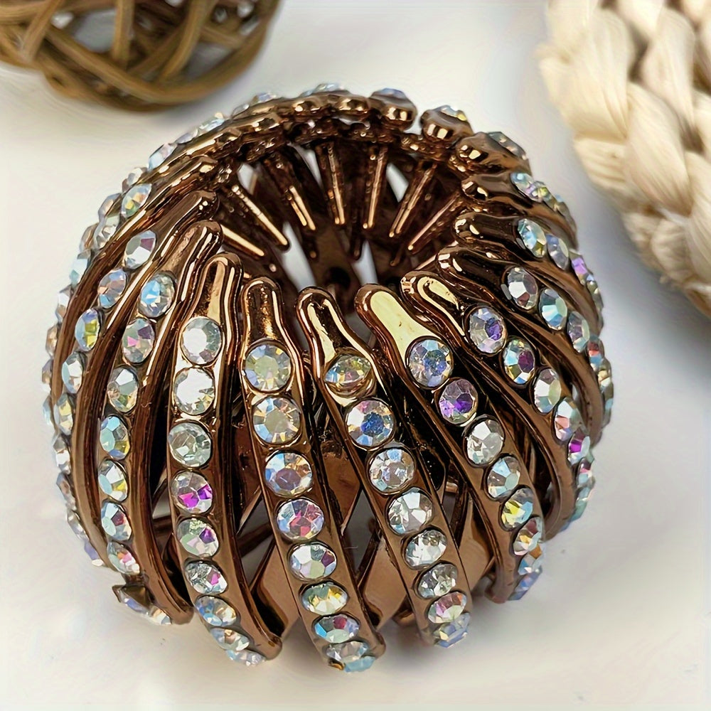 Elegant Bird Nest Magic Hair Clip - Sparkling Rhinestone