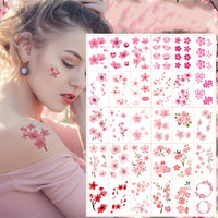 Pink Cherry Blossom Tattoos - Waterproof, Realistic Floral Stickers - 30pcs