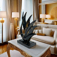 Abstract Elegant Resin Swan Statue