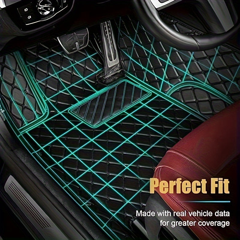 LHD Car Floor Mat - Full Coverage Custom-fit Front and Rear Seat - 3pcs