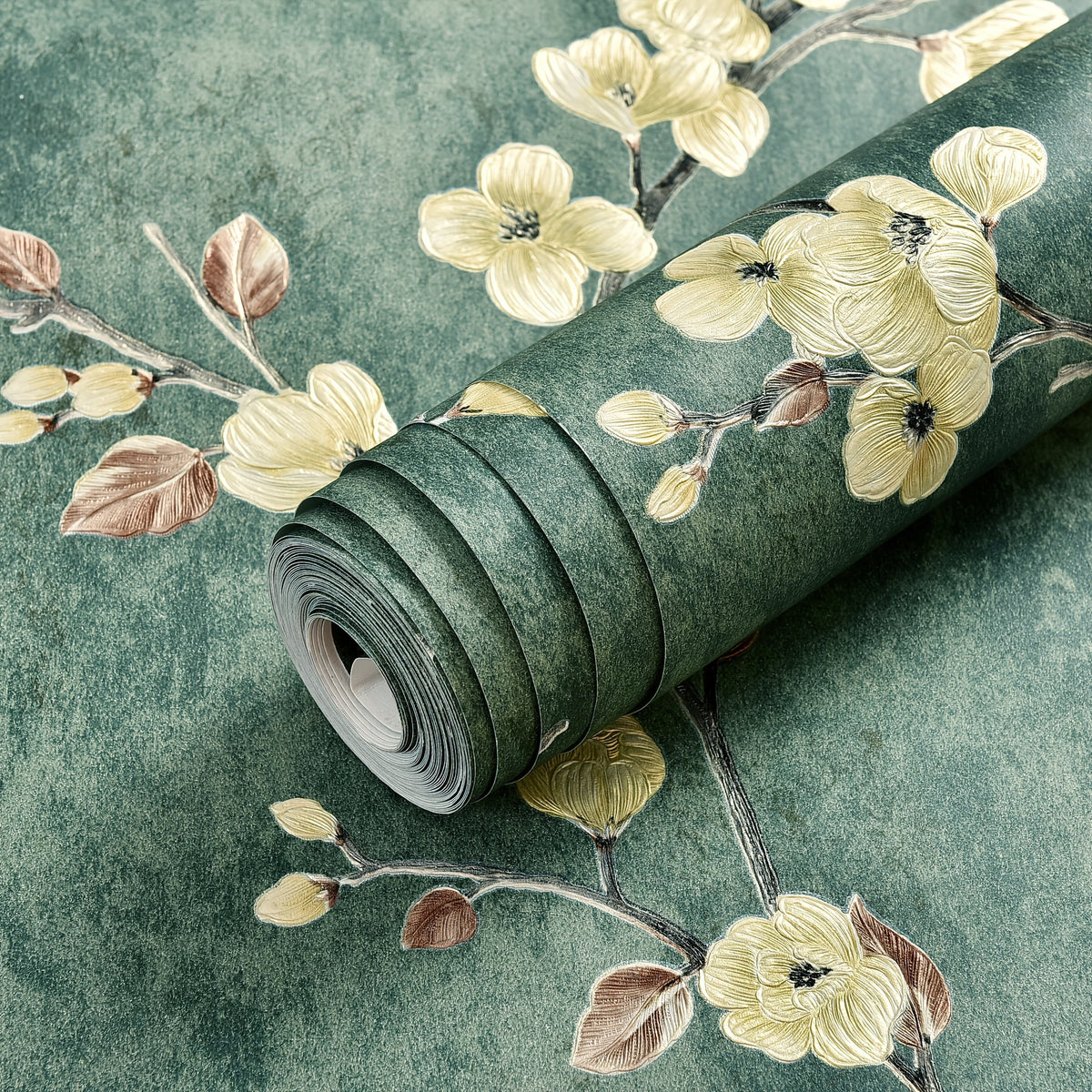 Peel & Stick 3D Floral Wallpaper - Thick, Self-Adhesive, Moisture-Resistant