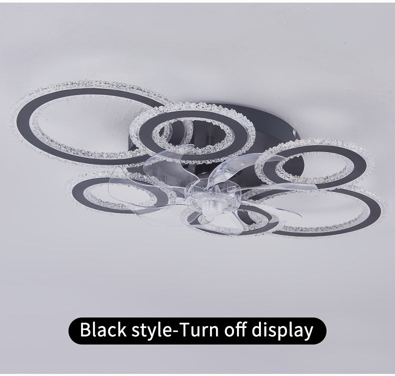 Modern Adjustable Ceiling Fan Light with Remote Control - 6 Brightness Levels, ABS/Acrylic/Metal Design, Mold-Resistant, Ideal for Living Room, Office, Bedroom, Kitchen, Fan for Bedroom, Perfect for Christmas Gifts, Holiday O