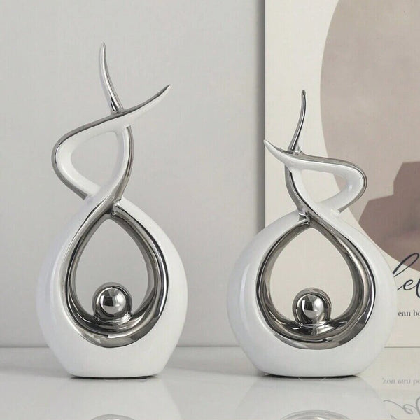 Silvery-White Minimalist Art Style Decorative Ornaments