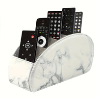 Remote Control Holder with 5 Compartments, Leather Desktop Caddy Storage Organizer