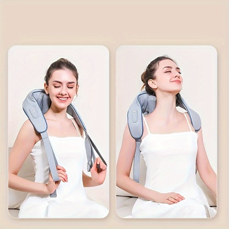 Electric Massager with Heat Pack, Wireless Neck & Shoulder Kneading Pillow