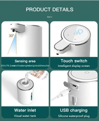 A 380Ml Bathroom Liquid Dispenser for Hand Soap, Featuring a Rechargeable, Wall-Mounted Automatic Sensor.