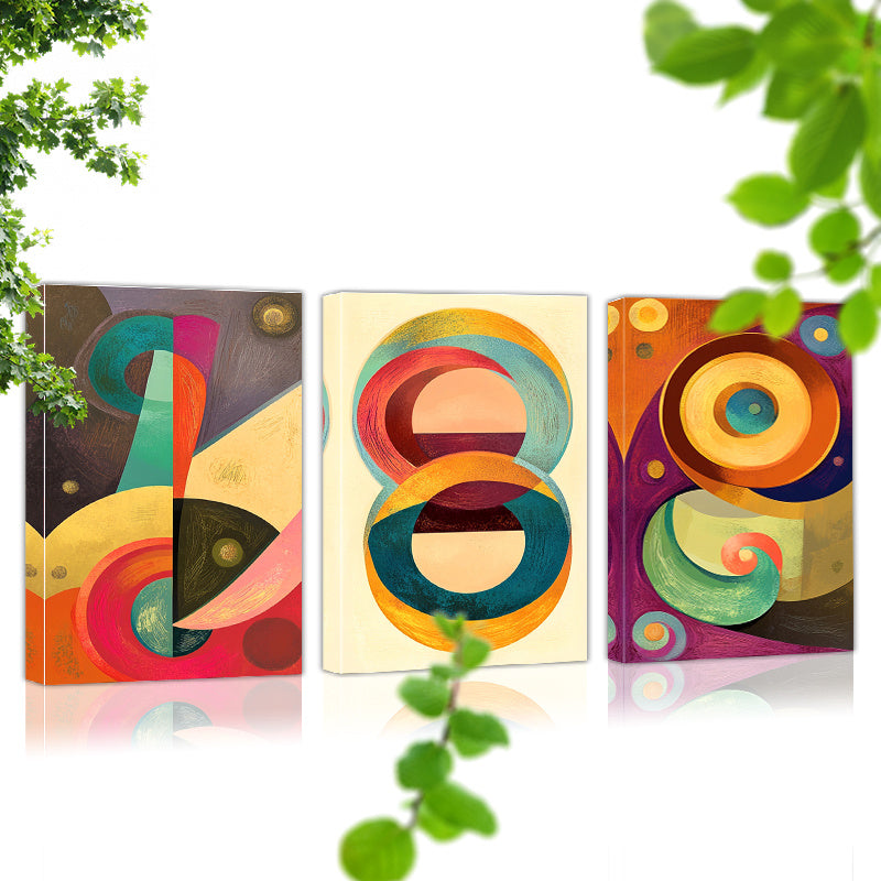Abstract Canvas Wall Art, Framed Modern Geometric Prints - 3pcs Set