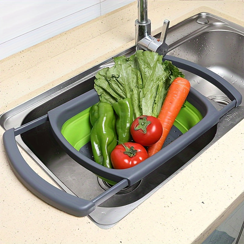 1pc Collapsible Colander Strainer Over The Sink