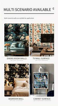 Retro Floral Self-Adhesive Wallpaper