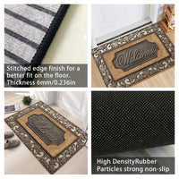 1pc Welcome Home Doormat - 100% Polyester, 6mm Thick, Rubber Backed, Non-Slip, Machine Washable, Rectangular Entryway Mat with Abstract Line Pattern - Durable, Easy to Clean, Decorative Mat for Door, Bathroom, and Entryway -