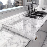 1 Roll of Marble Wallpaper, Self-Adhesive Kitchen Stickers - Waterproof And Stain-Resistant Kitchen Stickers, Window Sills, Bay Window Cabinets, Desktop Stickers, Furniture Renovation Wallpaper Stickers! Removable Self-Adhesi