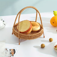 A Plastic Wicker Storage Rack, Portable Storage Tray, Multi-Purpose Handmade Woven Basket, Home Indoor Decoration, Food Service Tray for Restaurants And Hotels, Decorative Flower Basket for Weddings, Festive Storage Basket, F