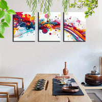 Abstract Acrylic Paintings - Framed Canvas Art Set - 3pcs