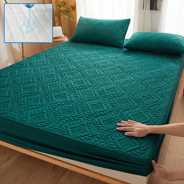1pc Quilted Mattress Cover Breathable, Noiseless Mattress Protector Fitted Sheet for Bed (Without Pillowcases)