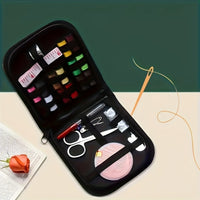 Portable Mini Travel Sewing Kit - Colorful Canvas, All-Season Essentials for Quick Repairs & Everyday Use