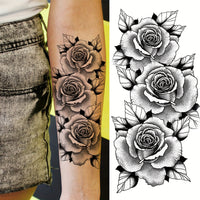 Realistic Sketches of Peony Roses - 36 Temporary Tattoos