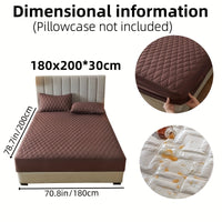 1pc Layered Solid Color Waterproof Mattress Protector (Without Pillowcase And Pillow Insert) Soft And Comfortable Mattress Cover Bedroom Guest Room Bedding Waterproof Mattress Protector Room Bedspread Non-slip All-inclusive P