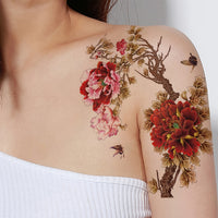 Waterproof Peony Flower Temporary Tattoo