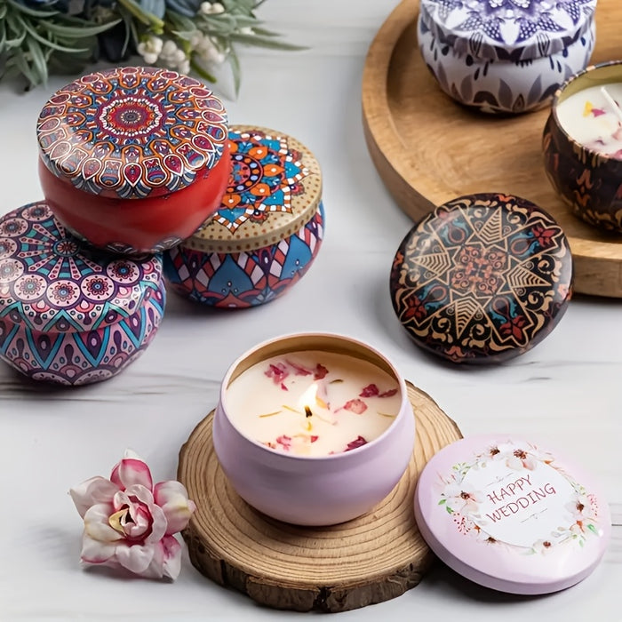 Scented Candle Box Set: Jasmine, Lavender, Rose, Small Lavender - 4pcs