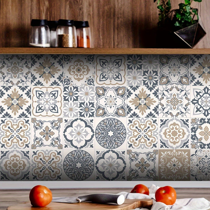 Moroccan-Inspired Peel & Stick Wallpaper - Multicolor Floral Tile Pattern