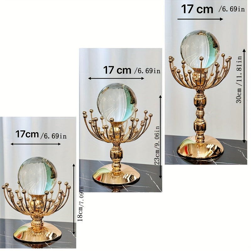 Vintage Golden-Tone Metal & Crystal Love-Themed Decorative Ornament