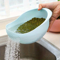 Rice Washing Bowl With Strainer