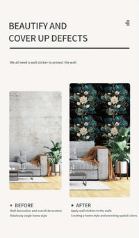 Retro Floral Self-Adhesive Wallpaper