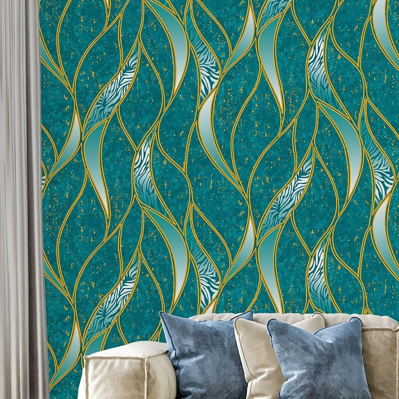 Modern 3D Wave Pattern Non-Adhesive Wallpaper