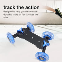Mini Camera Dolly Roller, Adjustable Desktop Camera Stand, Precise Scale, Low Noise