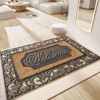 1pc Welcome Home Doormat - 100% Polyester, 6mm Thick, Rubber Backed, Non-Slip, Machine Washable, Rectangular Entryway Mat with Abstract Line Pattern - Durable, Easy to Clean, Decorative Mat for Door, Bathroom, and Entryway -