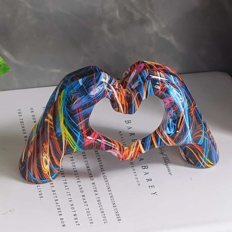 Galactic Heart Hand Gesture Resin Decorative Sculpture