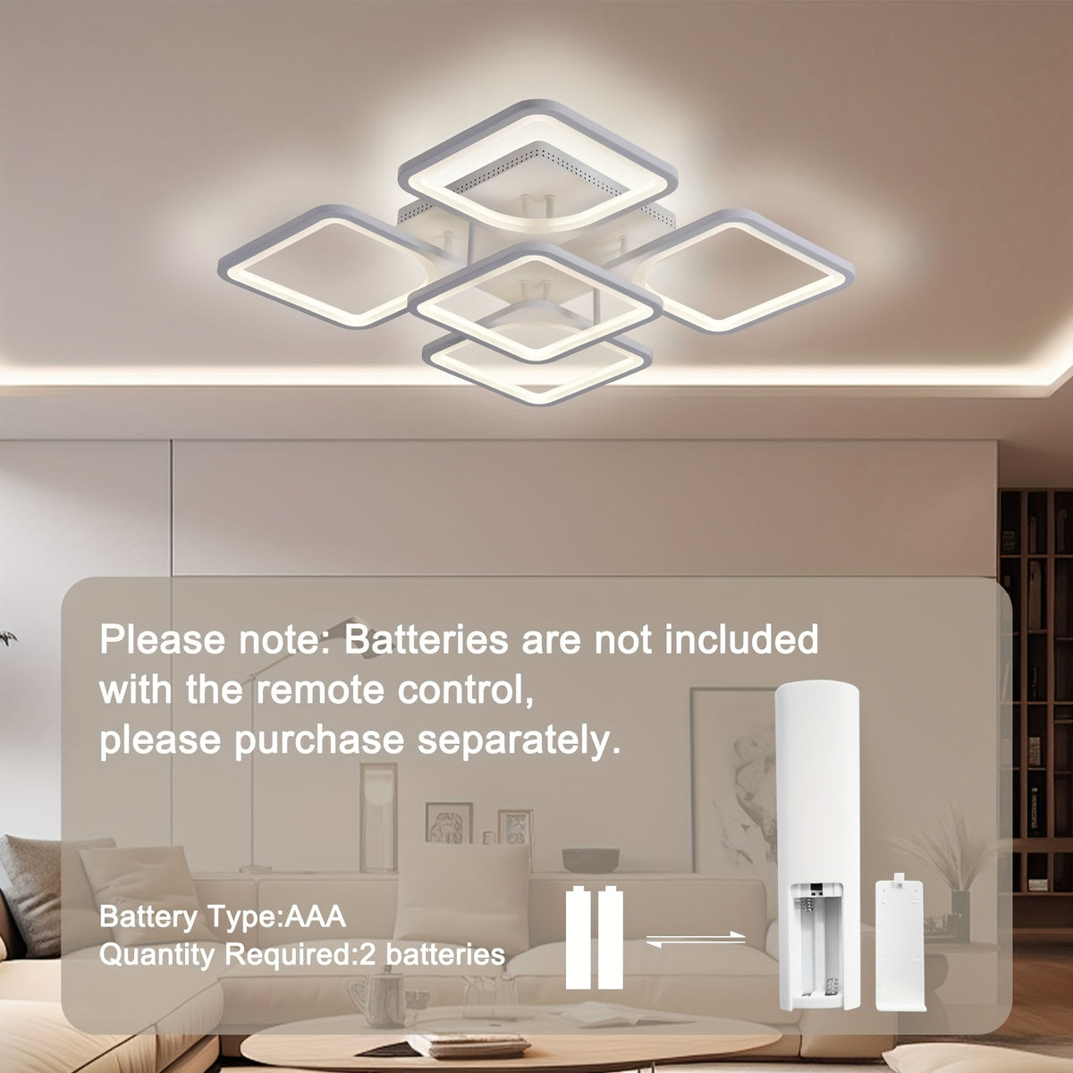 Modern LED Ceiling Light Fixture - Dimmable Metal Semi Flush Mount with Remote, Acrylic Shade, Infrared Sensor, 110-240V Hard-Wired Indoor Lighting for Living Room, Bedroom, Study - No Battery Required