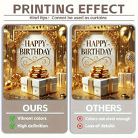 Luxurious Golden-Themed Happy Birthday Backdrop - 243.84x182 cm