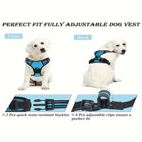 Dog Harness - No Pull Service Vest With Reflective Strips And Control Handle