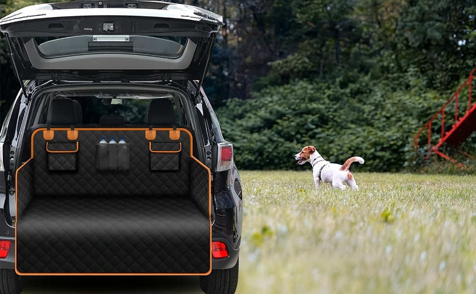 Waterproof SUV Trunk Liner, Universal Fit Ultrasonic Back Seat Protector Mat