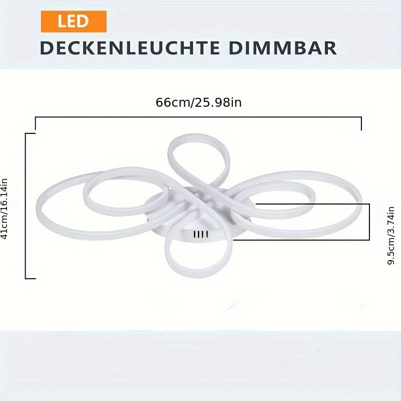 LED Ceiling Lamp Ceiling Light Living Room - Living Room Lamp White Modern Design 60W Butterfly-Shaped Ceiling Lighting for Bedroom Dining Room Study