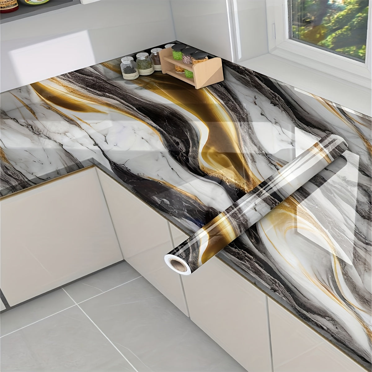 Self-adhesive, Kitchen Oil-proof, Waterproof and High Temperature Resistant Wallpaper