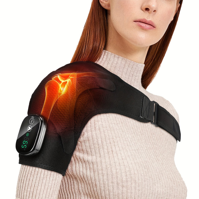 New Arrival Heating Massage Shoulder Wrap with 3 Levels Controller USB Rechargeable Free Size Shoulder Massager