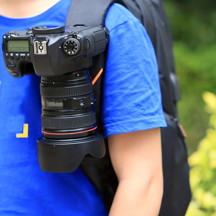 Quick Release Action Camera Mount with Aluminum Alloy Clip & Backpack Strap