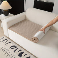 1pc Contemporary Thick Suede Sofa Pad, Machine Washable, Pet Friendly, Polyester 100%, Short Plush, Quilted Design, No Printing, Compatible with Armchair, Loveseat, 3-Seater, 4-Seater, Sectional Sofas, 250-300 g/㎡ - Ideal f
