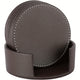 Leather Coasters Set of 6 - Drink Mats for Coffee Table, Bar, Kitchen - Durable Faux Leather Cup Pads for All Occasions - Ideal for Christmas, Halloween, Easter, Hanukkah, Thanksgiving - Round, 10cm