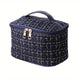 Elegant Plaid Cosmetic Bag - Large Capacity, Multi-Functional Travel Organizer